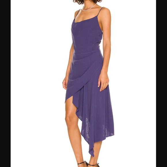 ELLIATT Dominica Dress Asymmetric Hem Blue - Picture 3 of 7